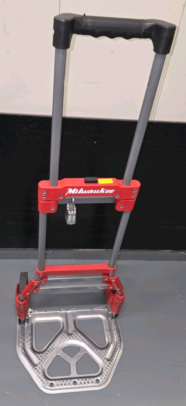 Milwaukee Folding Hand Truck Red Gray Portable Lightweight