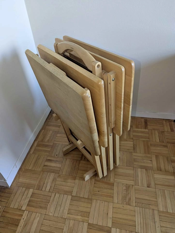 Beechwood Folding TV Tables