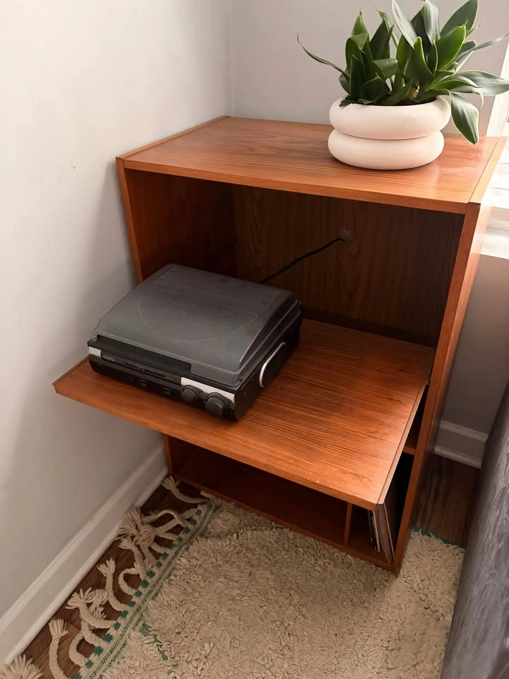 MCM Danish Teak Record Cabinet Stand - photo 2
