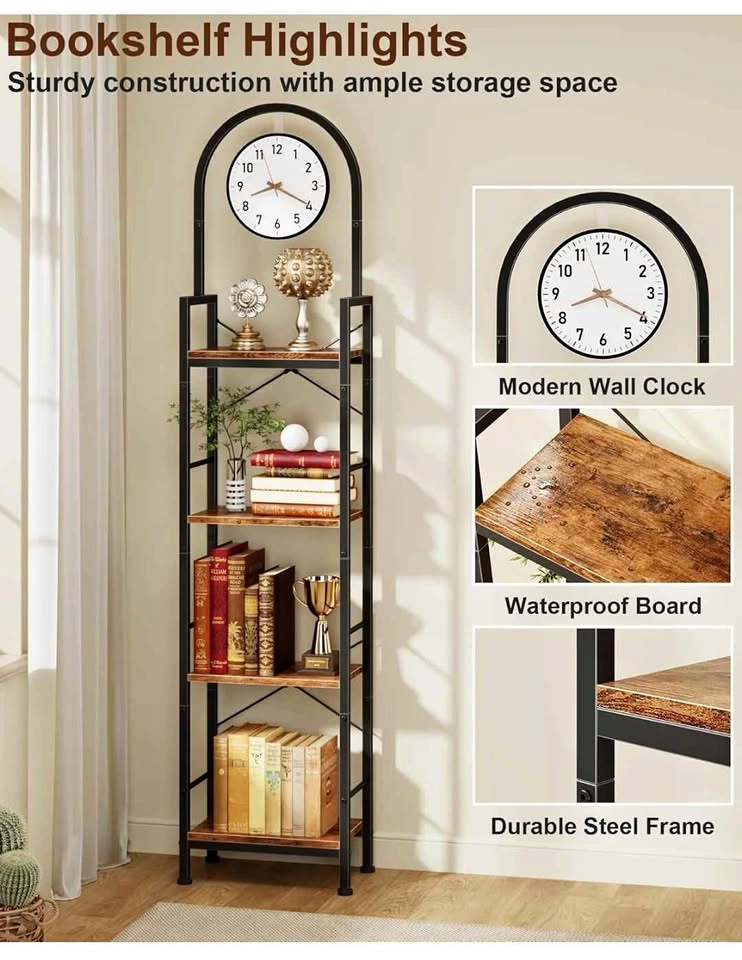 Storage rack with clock