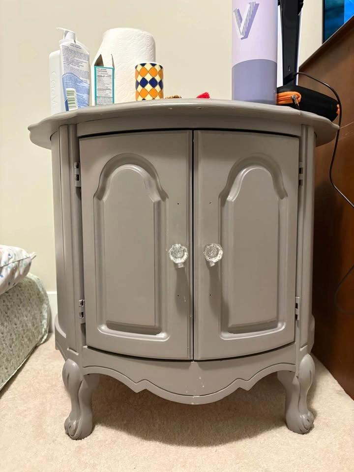 Vintage-Style Grey Nightstand/End Table