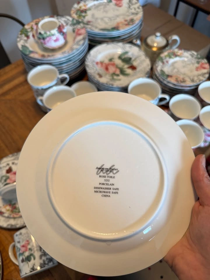 American Atelier Rose Toile Dinnerware Set - 12 Settings + Servi - photo 5