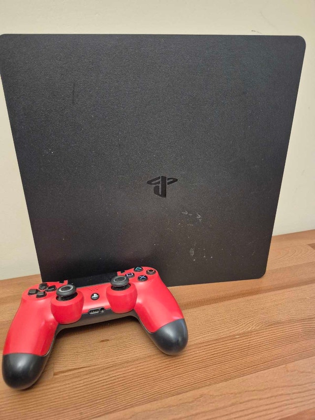 PlayStation 4 Slim with Red Controller