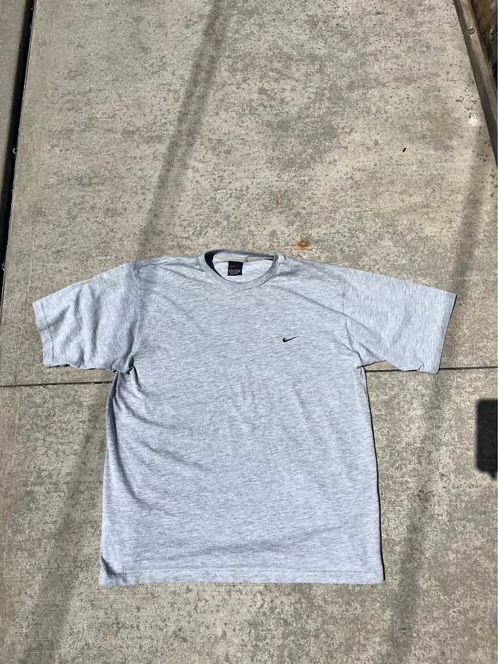 Vintage 90s Nike Swoosh Embroidered T-Shirt (Made in Greece)