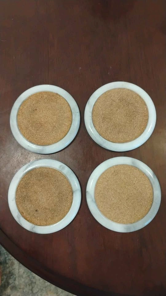 Vintage Marble & Cork Coasters (Set of 4) - photo 2