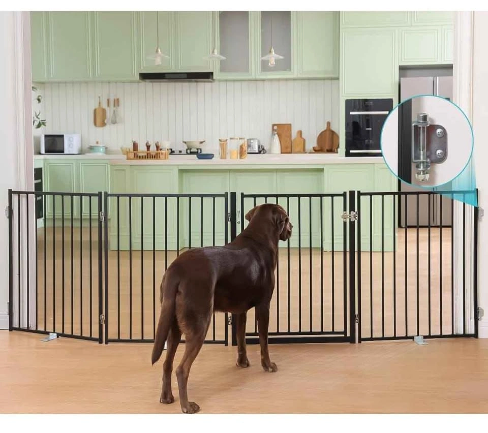 No Pawblems Free Standing Dog Gate w/ Door (4 Panel, 30") - photo 2
