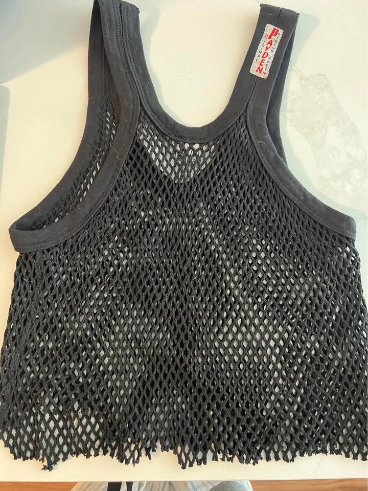 Fishnet Cropped Racerback Top Lace Vest - photo 2