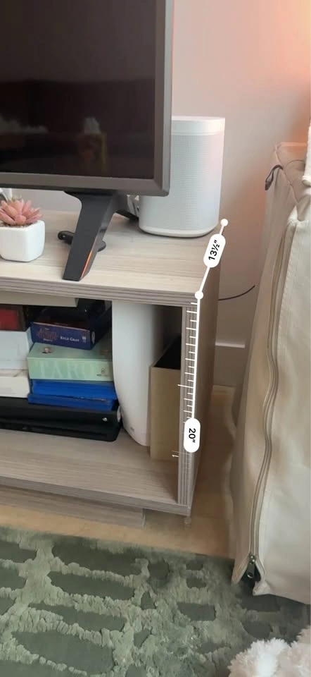 Modern Wood TV Stand with White Cabinet - photo 5