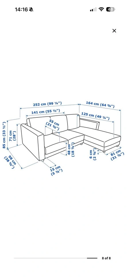 IKEA Finnala Sectional Couch with Storage - photo 4