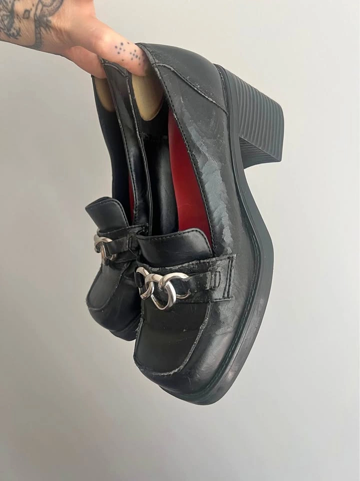 Vintage Square Toe Loafers Size 8