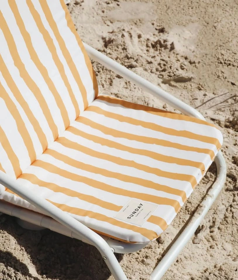 Orig $269 - USED ONCE - Sunday Supply yellow stripe beach chair - photo 2