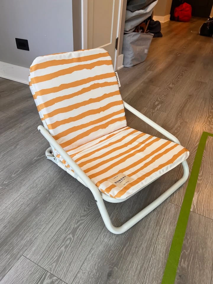 Orig $269 - USED ONCE - Sunday Supply yellow stripe beach chair - photo 4