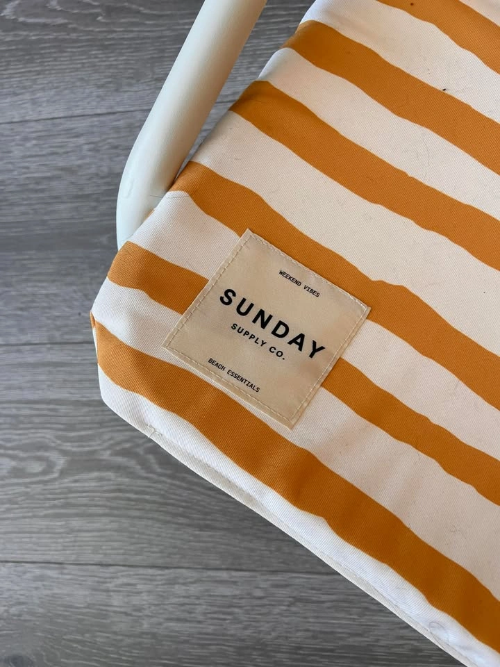 Orig $269 - USED ONCE - Sunday Supply yellow stripe beach chair - photo 5