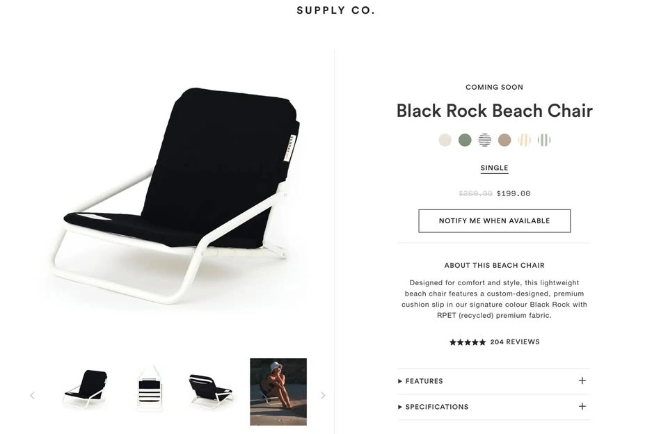 Orig $269 - USED ONCE - Sunday Supply black beach chair - photo 4