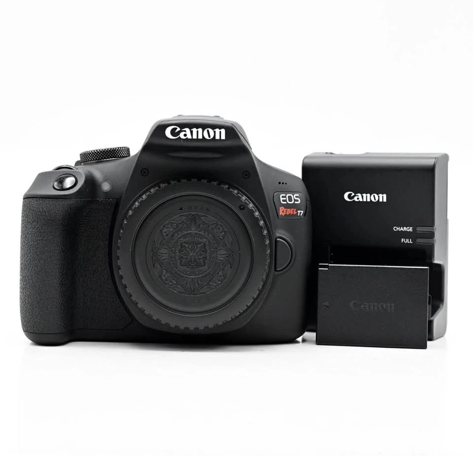 Canon EOS Rebel T7 DSLR Camera Body + 3 Batteries
