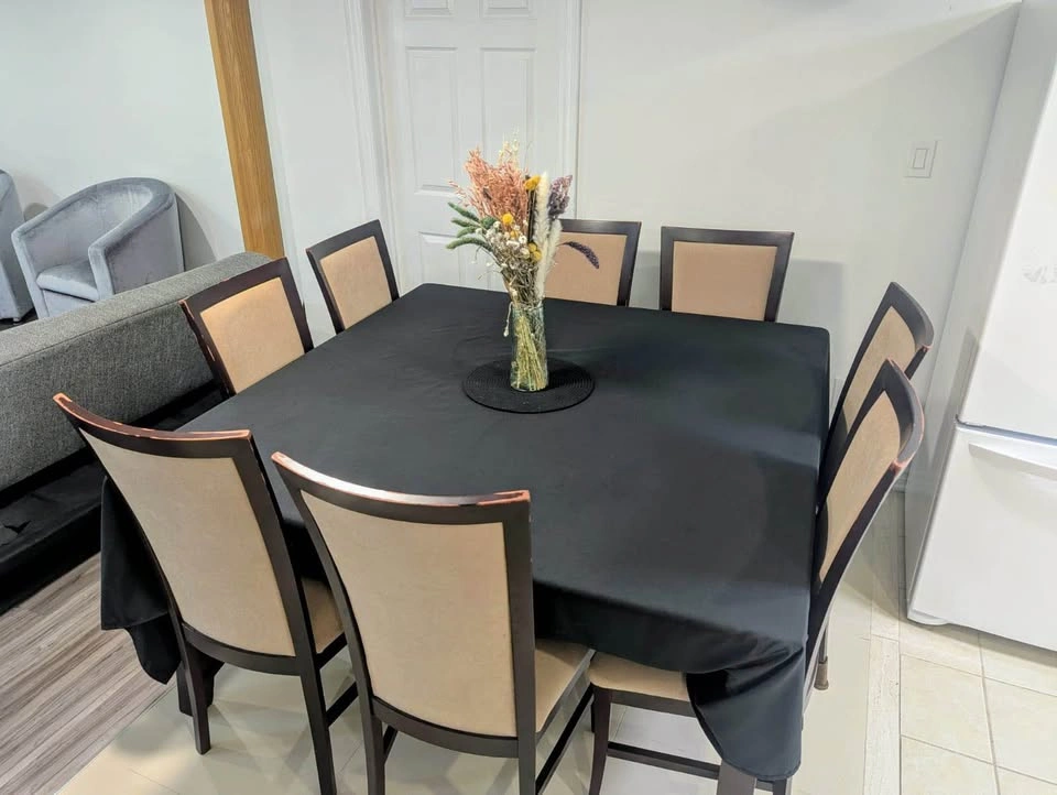 Moving Sale - Large 60" Square Wood Dining Table w/ 8 Chairs - photo 2