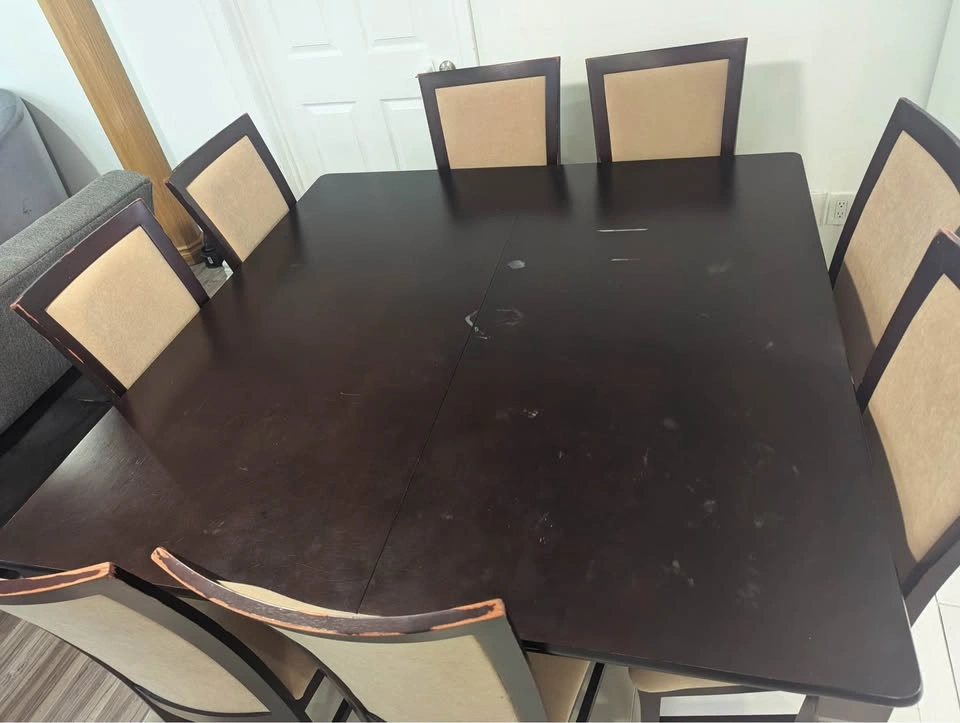 Moving Sale - Large 60" Square Wood Dining Table w/ 8 Chairs - photo 5