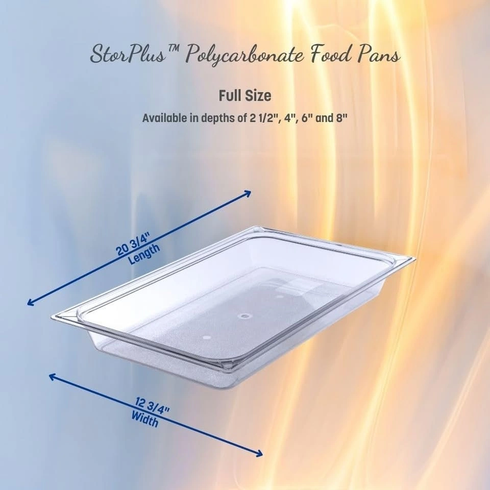 Carlisle Clear Food Storage Pans – Full Size, 8" Deep (6-Pack) - photo 5