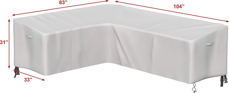 L-Shaped Patio Sofa Cover for 4 Seater Sectional (Left-Facing) - photo 3
