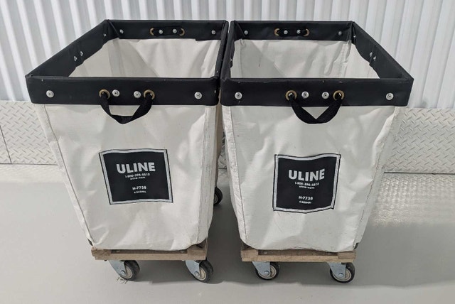 2pc Narrow Vinyl Basket Truck Cart Dolly - 4 Bushel Uline