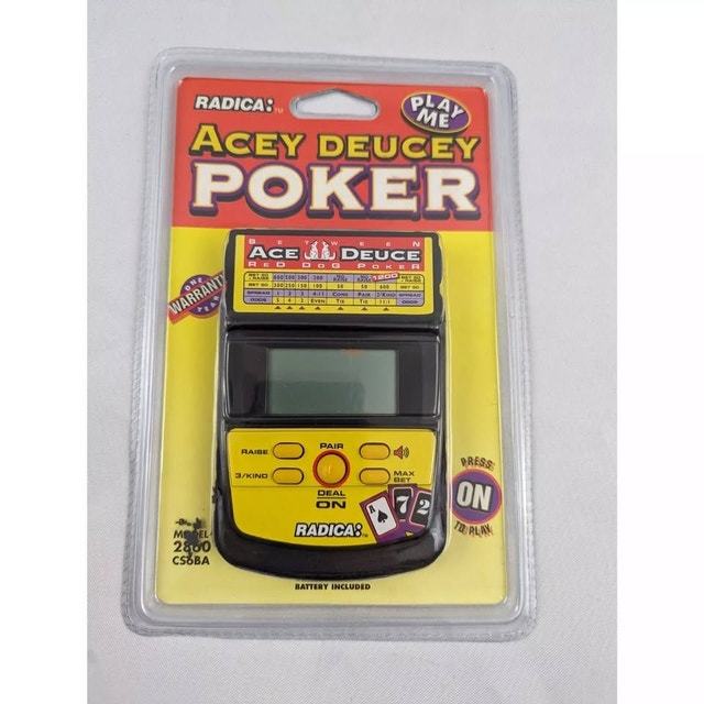 Radica Acey Deucey Poker hand held poker game Factory sealed.