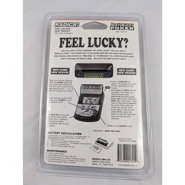 Radica Acey Deucey Poker hand held poker game Factory sealed. - photo 2