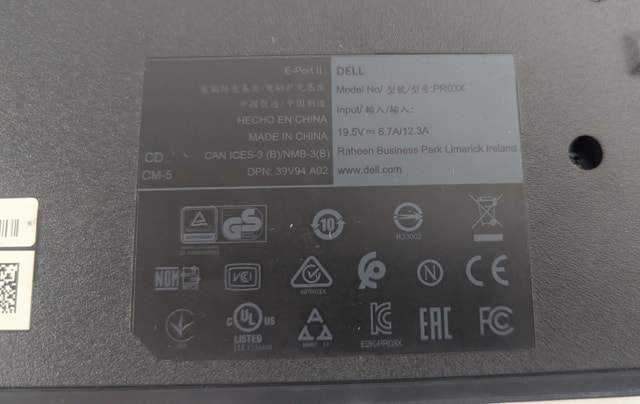 DELL E-Port Docking Station PR03X E6420 E6430 E6520 E6530 LA90PE - photo 4