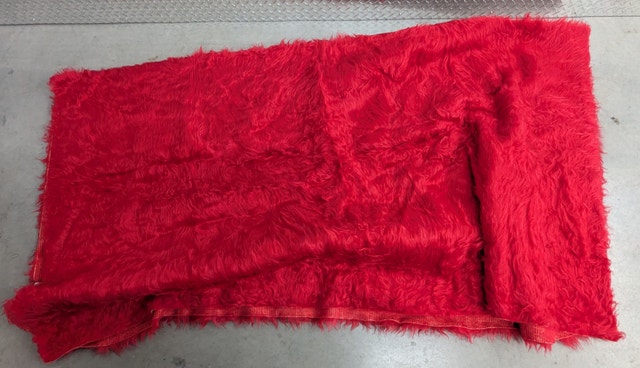 81" x 90" Red Shaggy Faux Fur Fabric