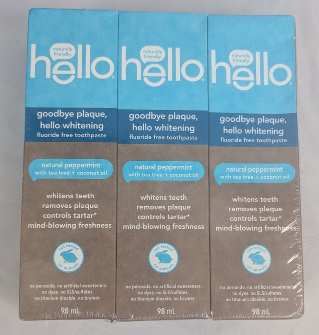 Hello Antiplaque + Whitening Fluoride-Free Toothpaste Natural