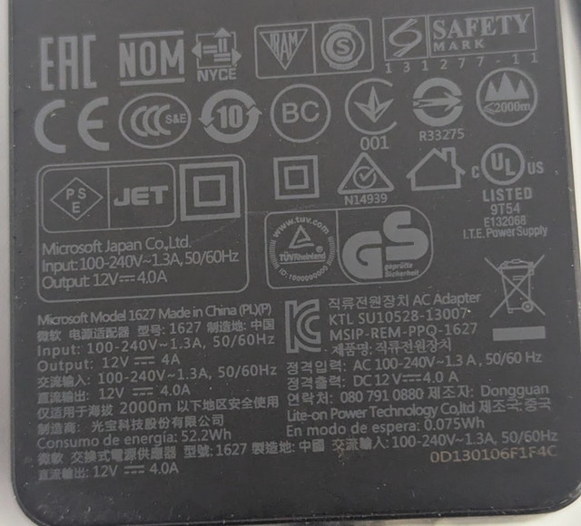 Microsoft 1627 12V 4.0A 48W AC Adapter Charger for Surface Pro - photo 2