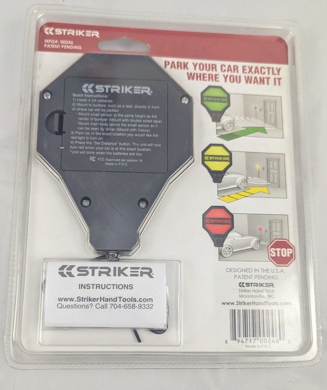 NEW Striker Garage Parking Sensor Aid 00246 Easy Install Adjusta - photo 2