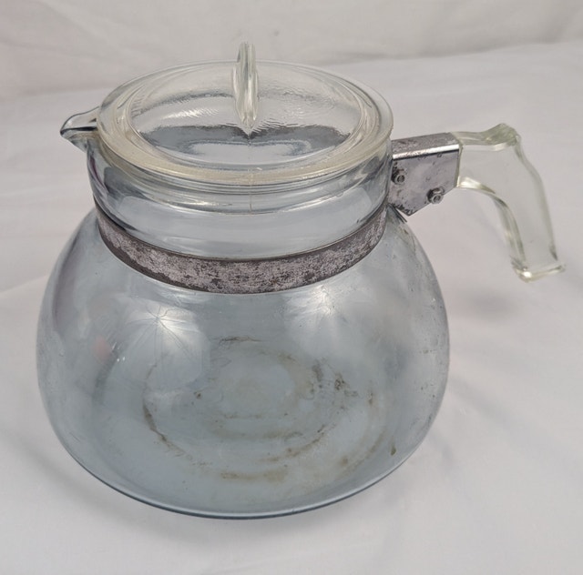 Pyrex Flameware 7125-B Blue Tint Pot Belly Tea Kettle - photo 2