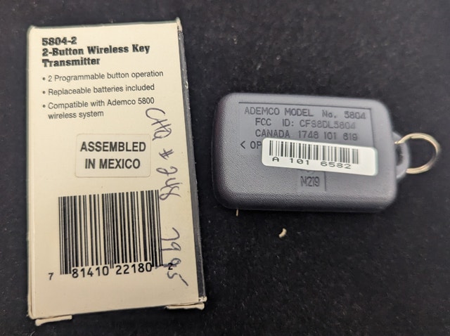 ADEMCO 5804-2 Wireless Key Transmitter Remote Fob CFS8DL5804 - photo 2