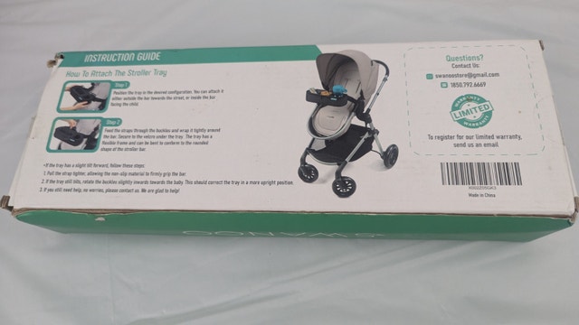 Swanoo Stroller Snack Tray Black Non Slip Insulated Universal - photo 2