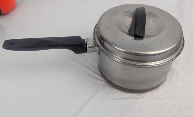 Vintage Ekcoware 1 Qt Thick Copper Bottom Sauce Pan Pot W/Lid US - photo 2