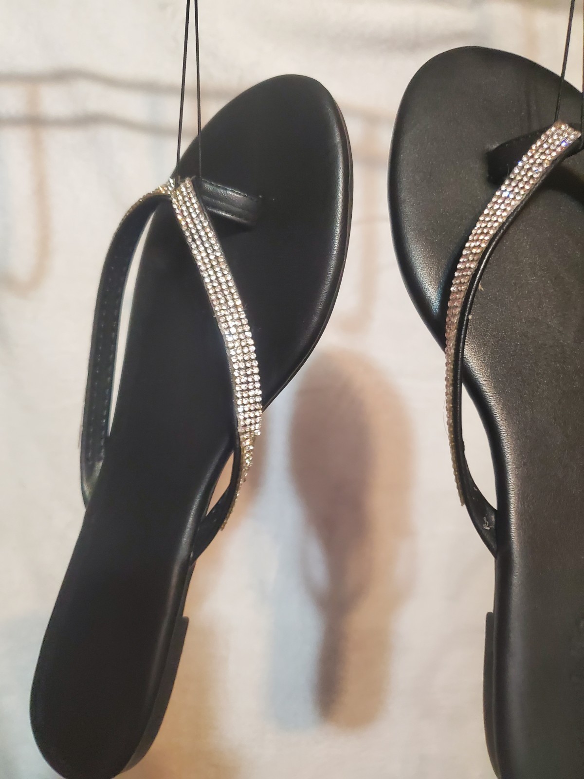 Charlotte Russe Black Rhinestone Thong Sandals - Women's Size 8 - photo 4
