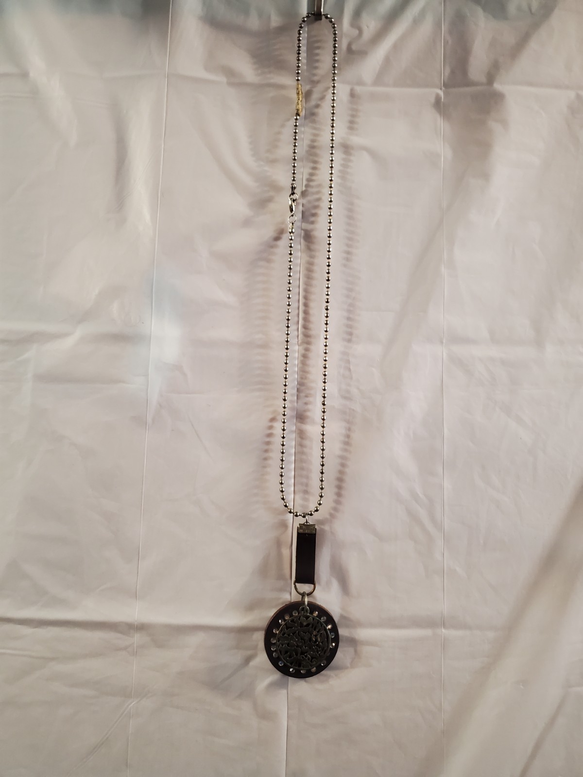 FREE SHIPPING Pendant Necklace Ball Chain Black Silver Unisex - photo 2