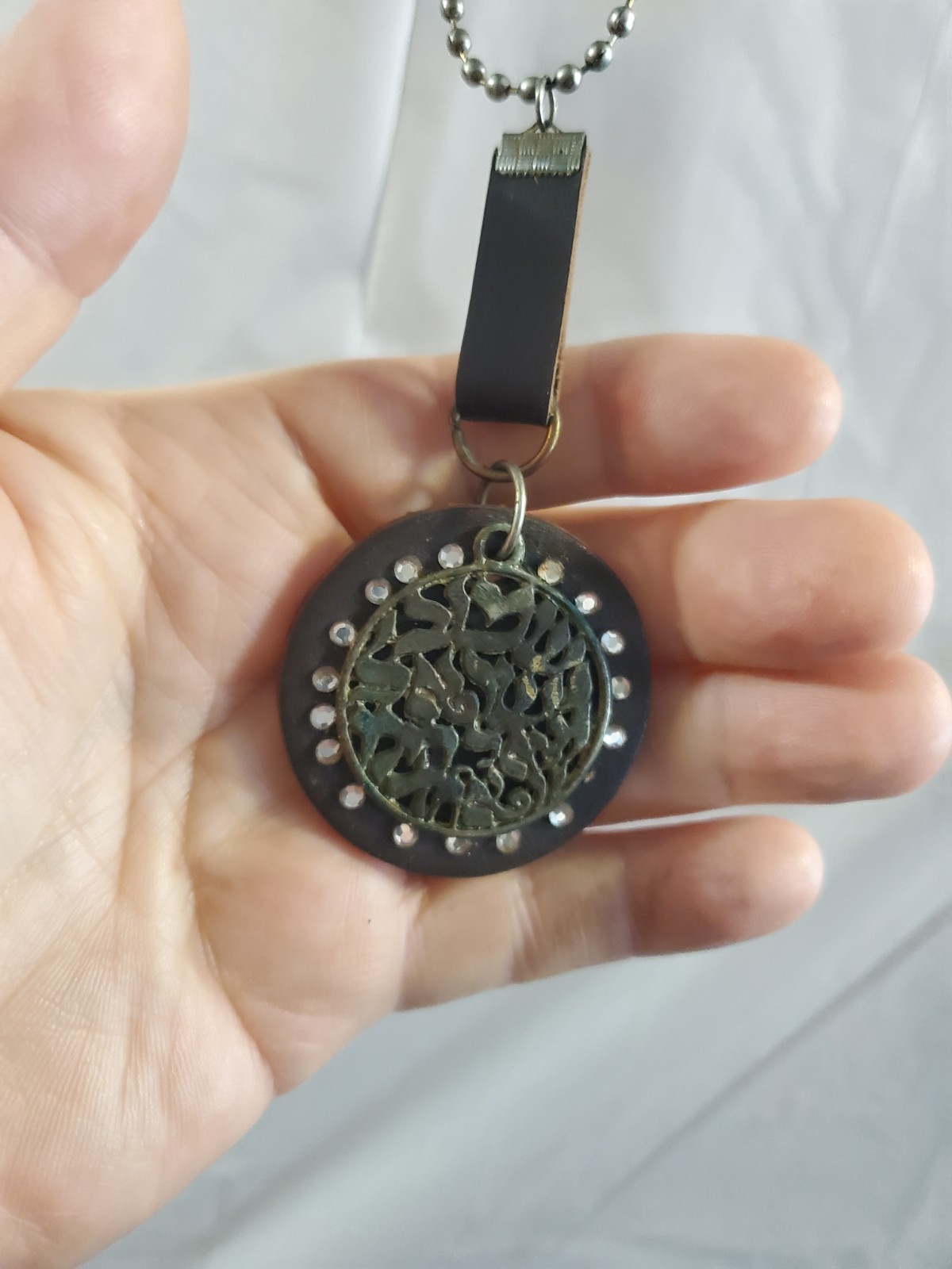FREE SHIPPING Pendant Necklace Ball Chain Black Silver Unisex - photo 4