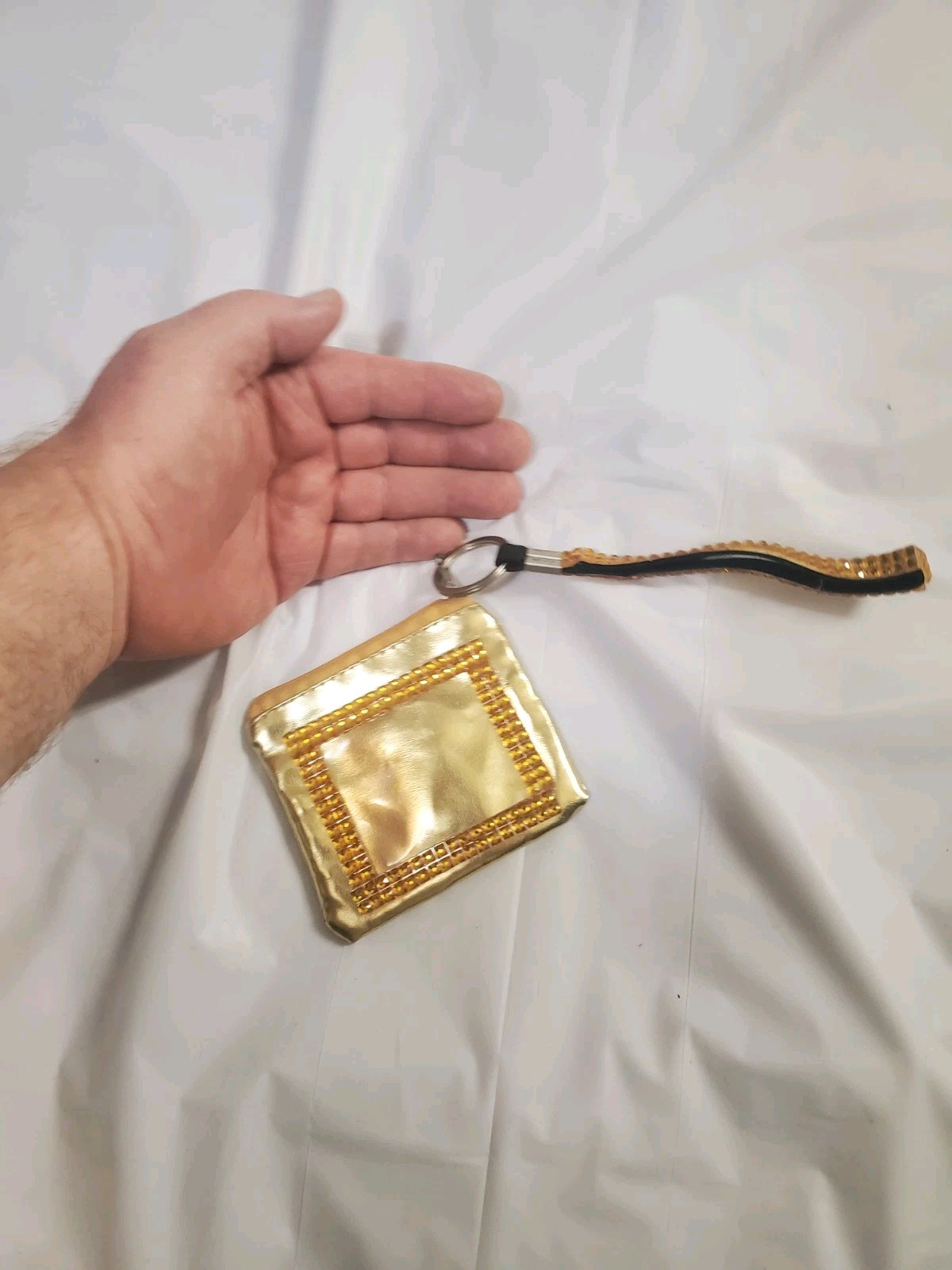 Gold Beaded Women's Wristlet Wallet