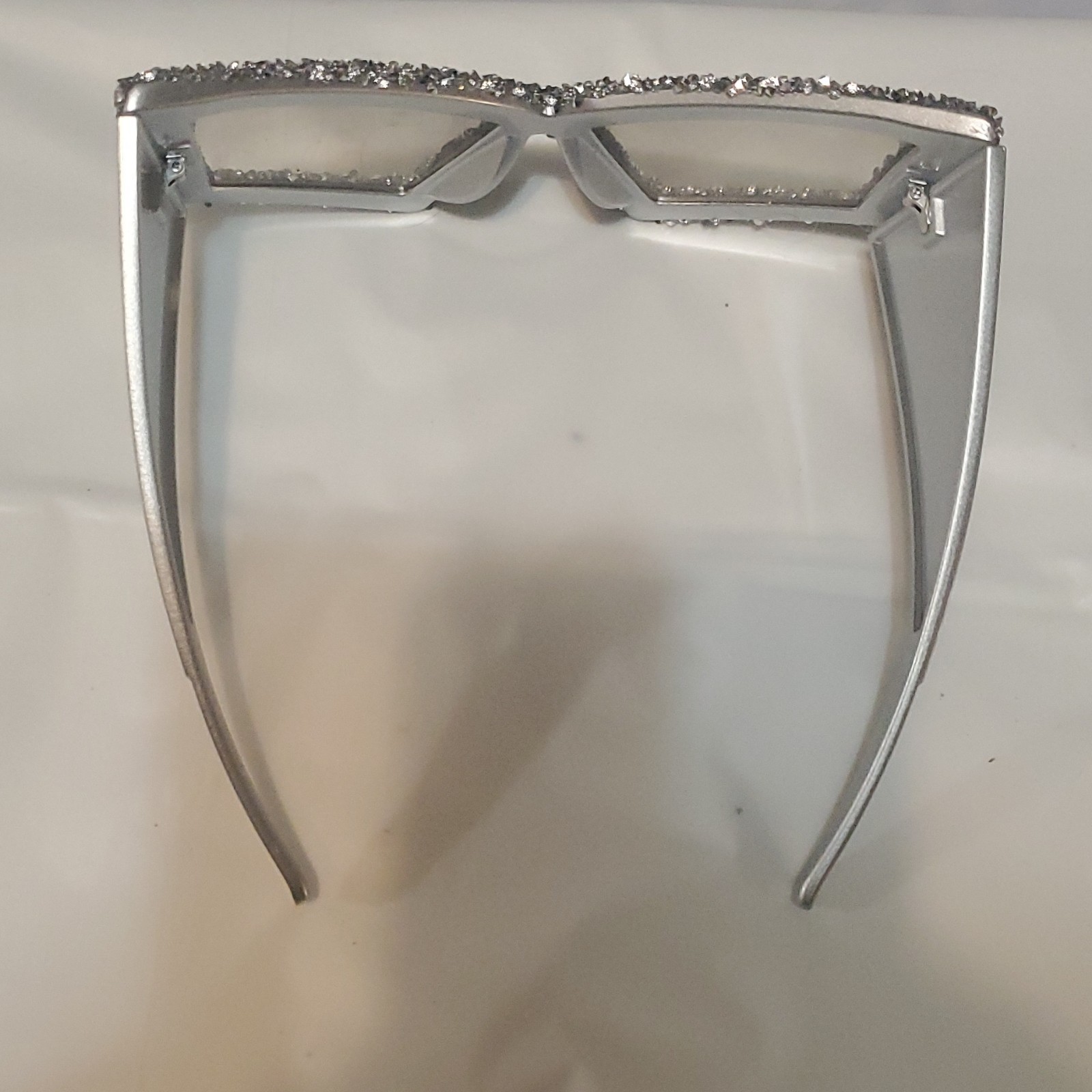 Silver Glitter Rhinestone Geometric 1970s Costume Glasses - photo 5
