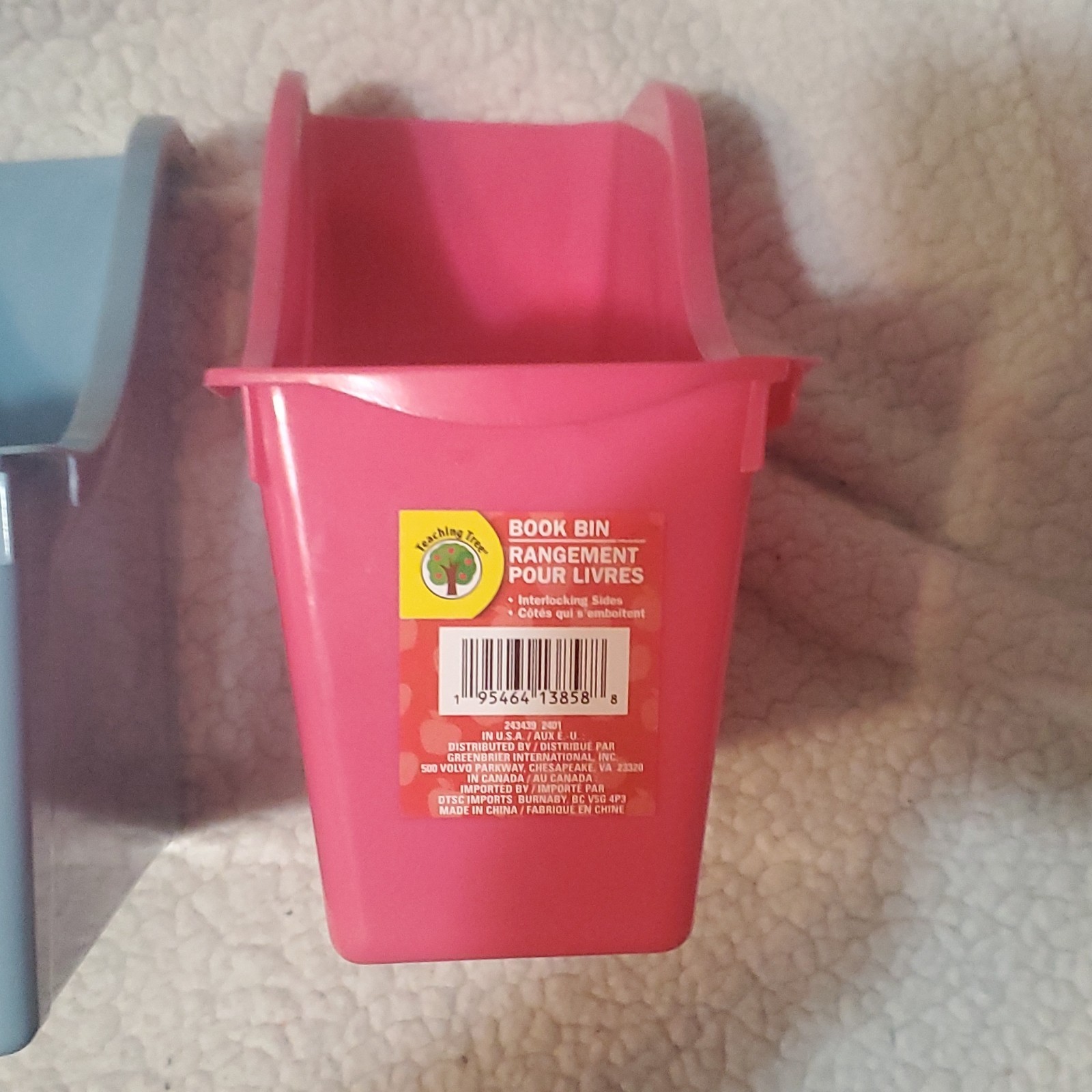 Teaching Tree Interlocking Book Bin Set Blue & Pink Plastic 2-Pi - photo 4