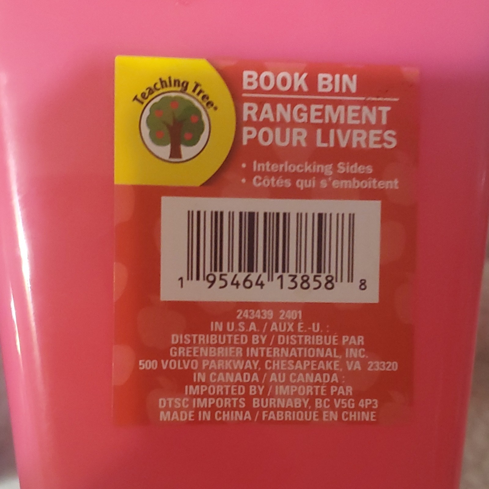 Teaching Tree Interlocking Book Bin Set Blue & Pink Plastic 2-Pi - photo 5