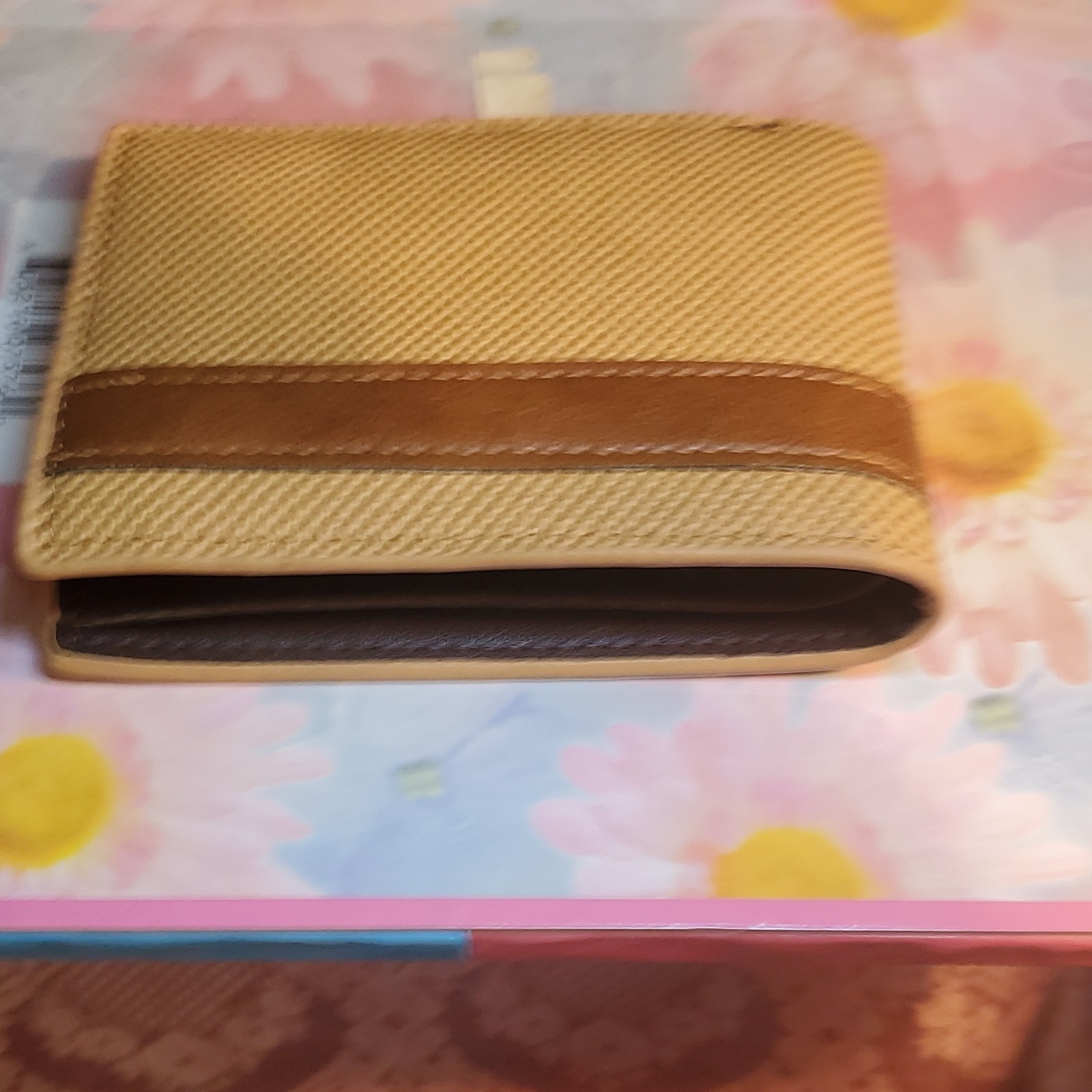 Men's Wallet with Contrast Trim, Card Slots, ID Window