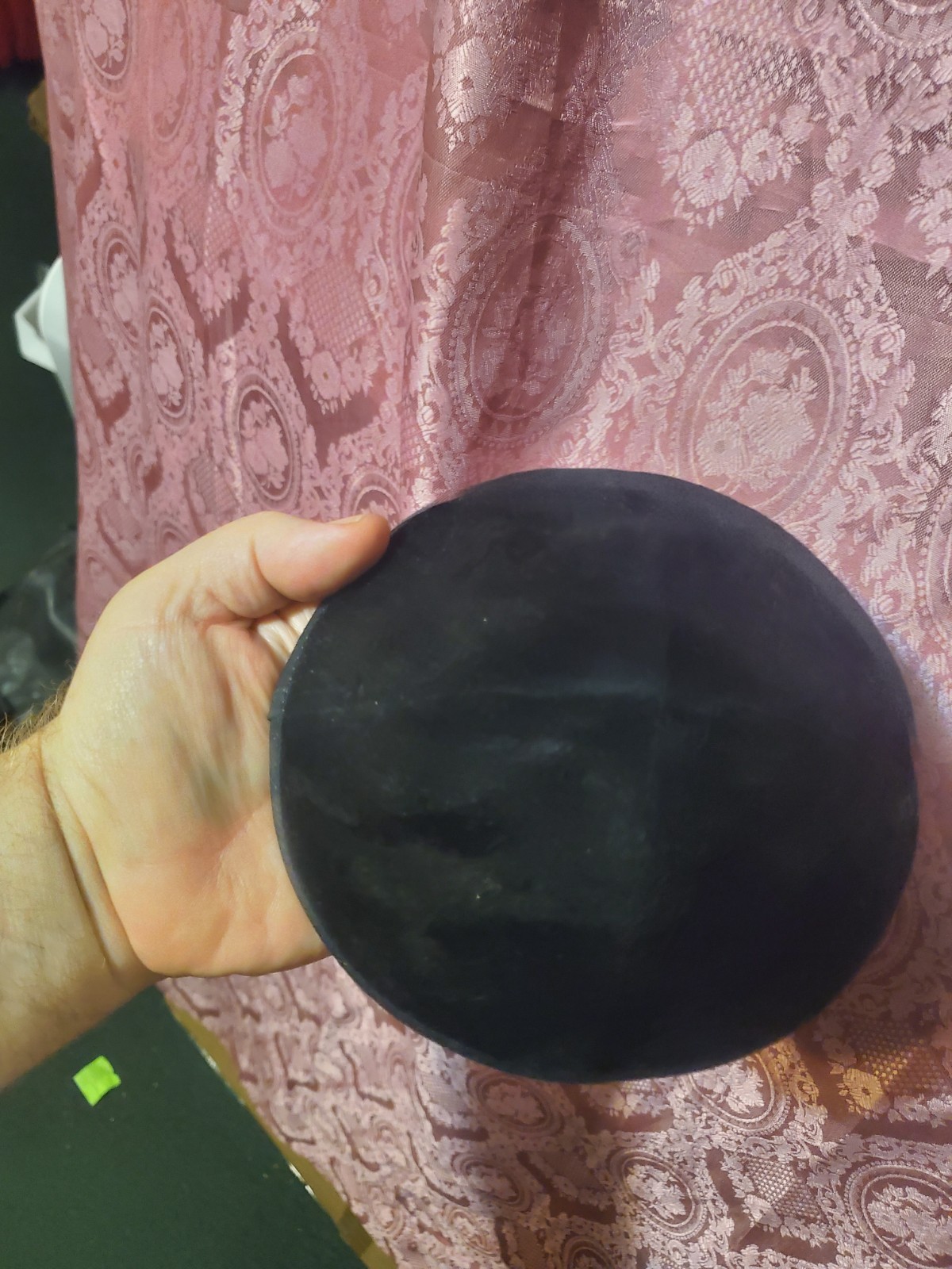 Black Velvet Kippah Yarmulke - Embroidered Interior - photo 2