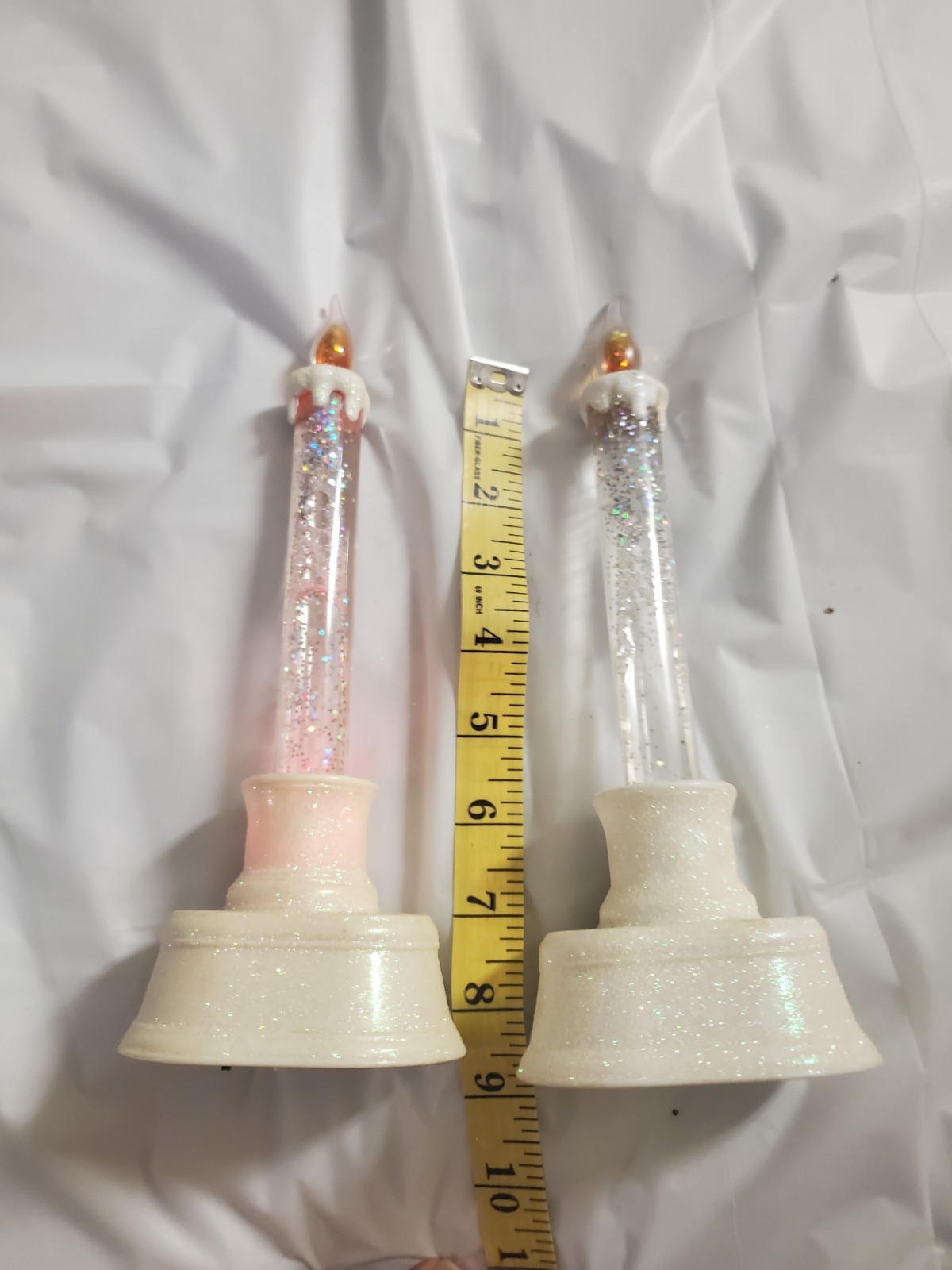 Glitter LED Candlestick White Multicolor Christmas Plastic Decor - photo 2