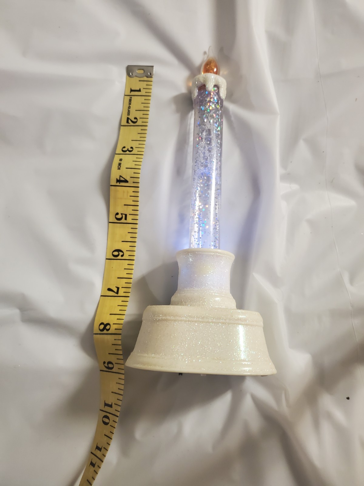 Glitter LED Candlestick White Multicolor Christmas Plastic Decor - photo 4