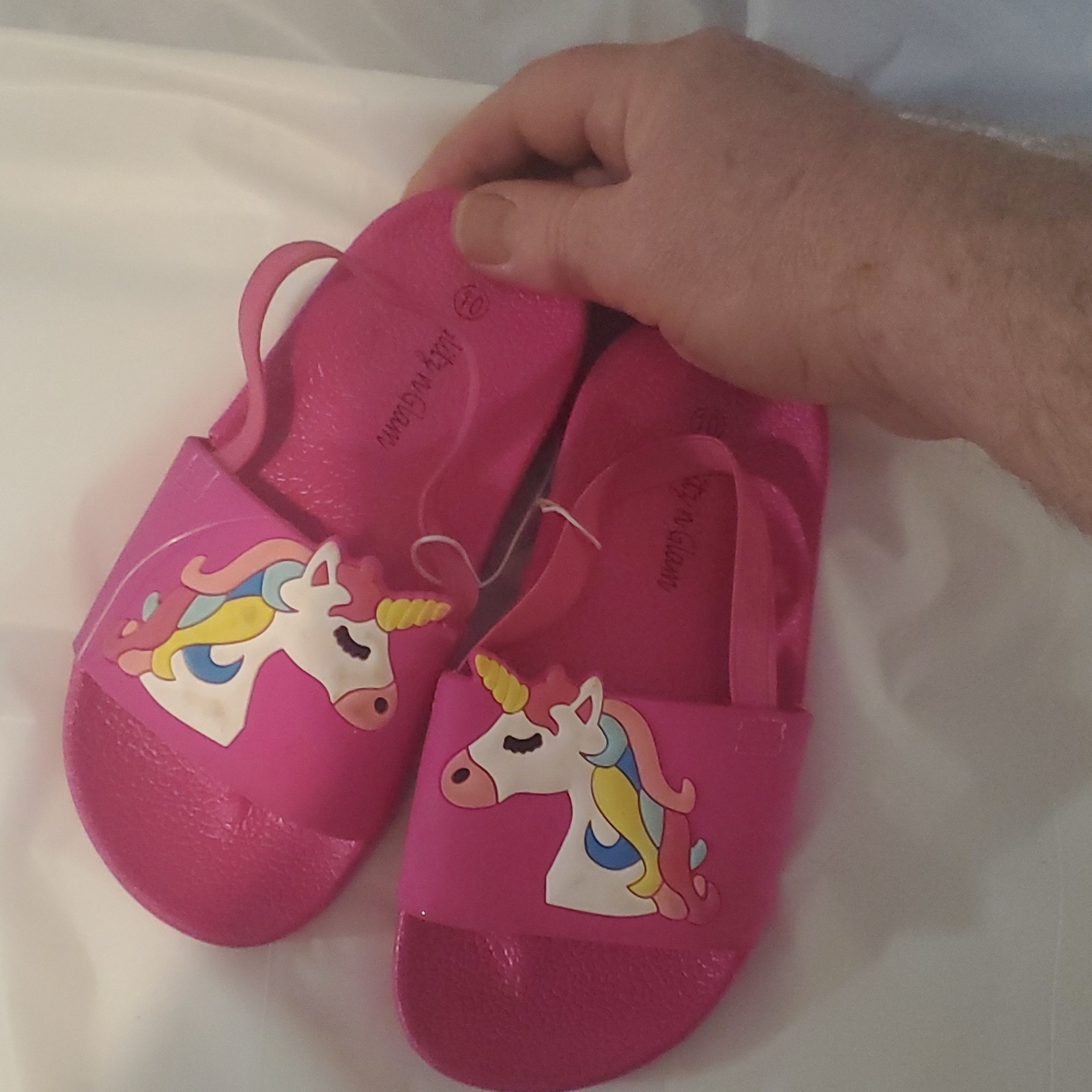 Glitz n Glam Pink Unicorn Slide Sandals Kids Size 10 - photo 3