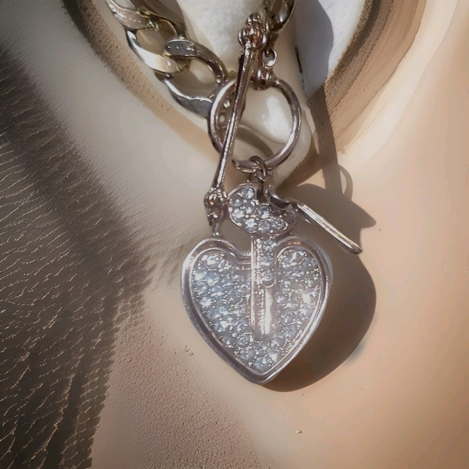 GoldTone Crystal Heart Pendant Statement Necklace - photo 2