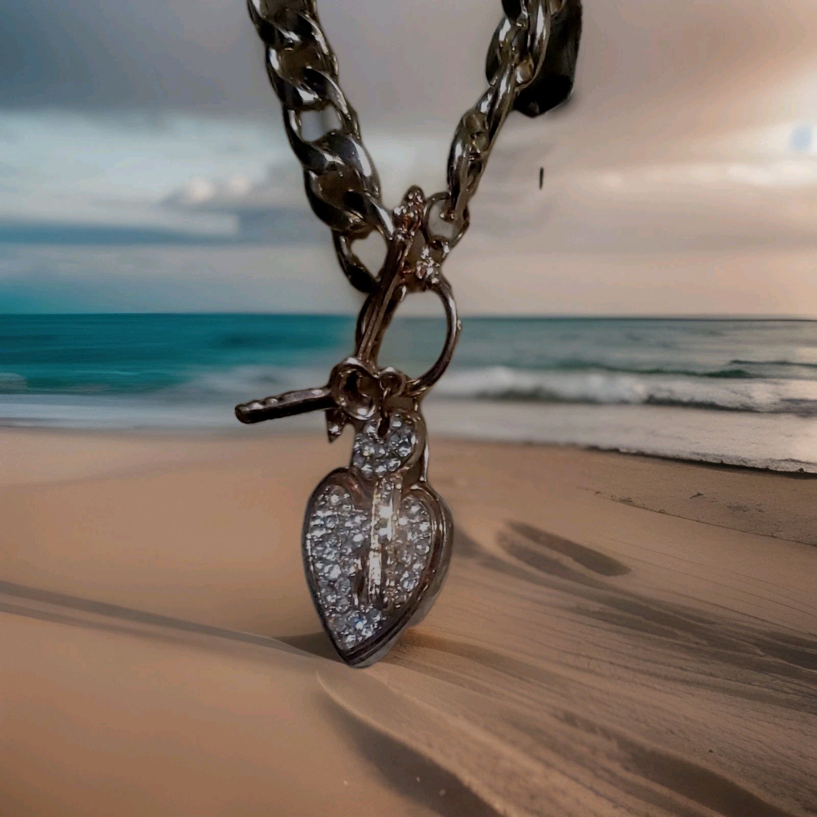 GoldTone Crystal Heart Pendant Statement Necklace - photo 4