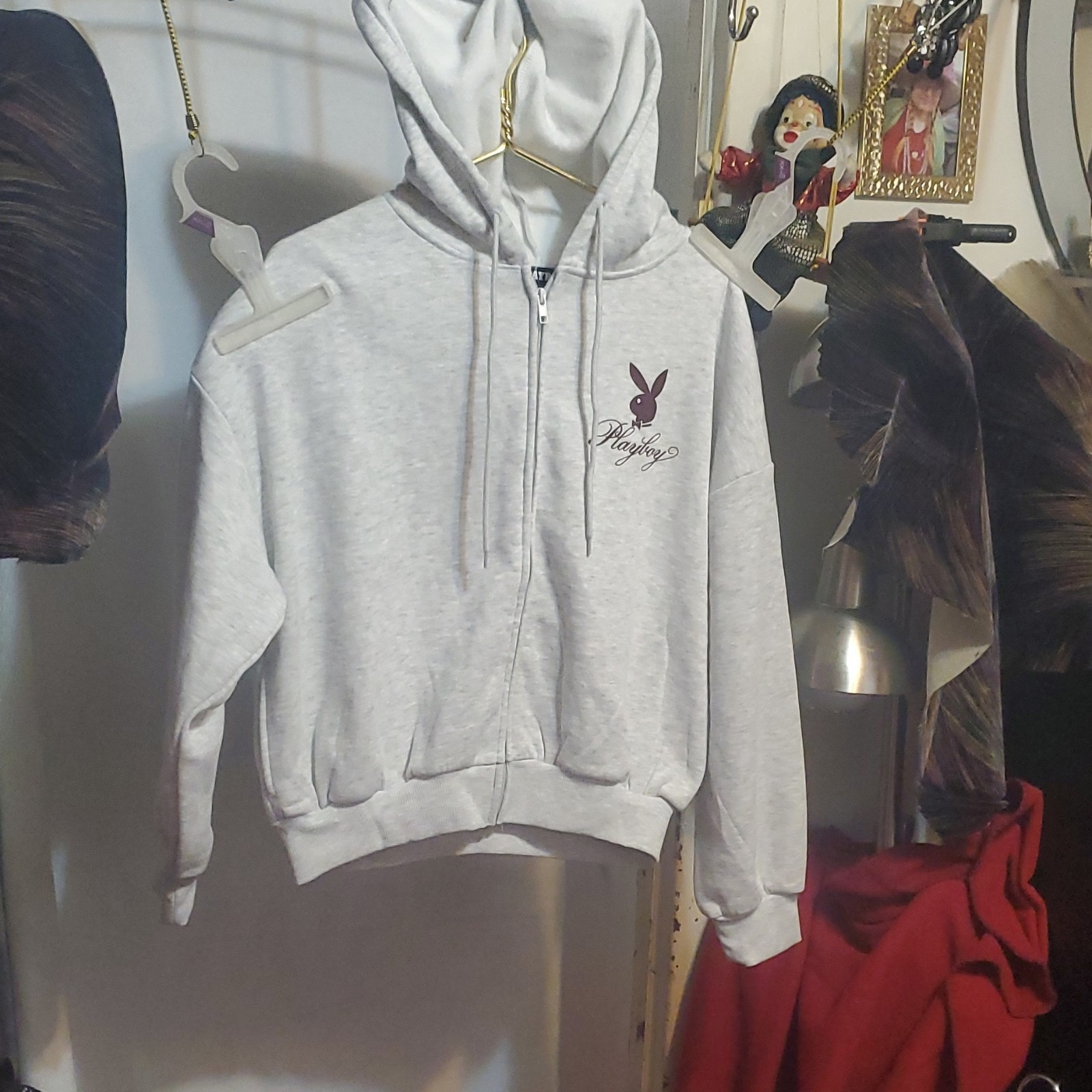 Playboy Gray Full Zip Hoodie Women's Size S/P